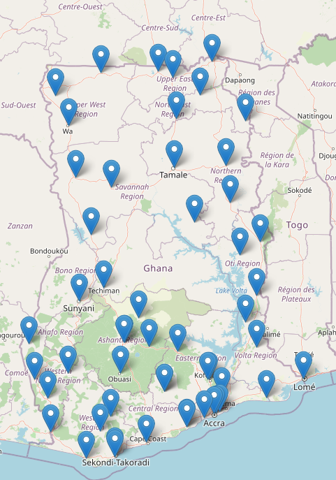 Ghana CORS Network Map